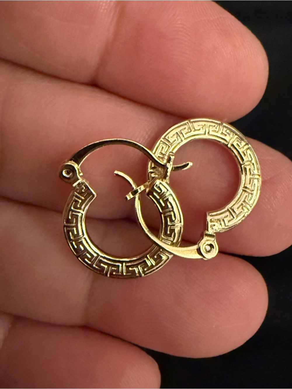 Gold-Tone Greek Key Hoop Earrings - Women Jewelry
